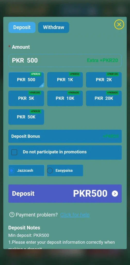 99pot-deposit